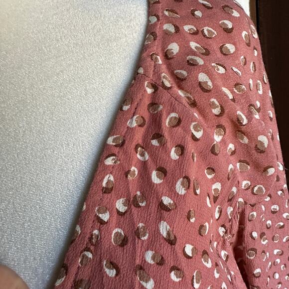 BEACHGOLD | Mauve printed Bell Sleeve Wrap Dress Beach Dress | Size Medium - Picture 2 of 7